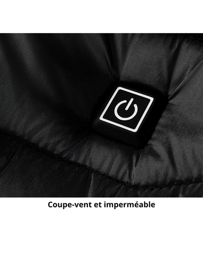 Doudoune chauffante, manteau chauffant électrique, capuche isolée, coupe-vent