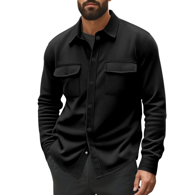 Veste fashion pour homme, multipoches et simple boutonnage