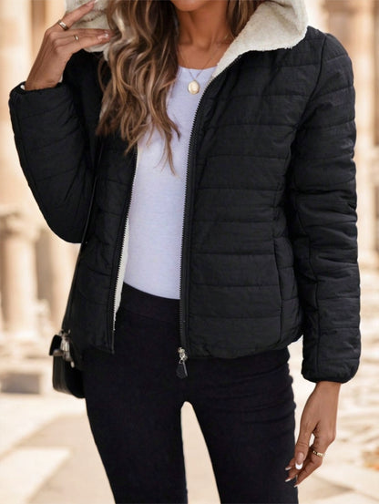 Manteau court matelassé hiver décontracté style streetwear léger et chaud pour femme