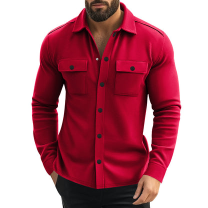 Veste fashion pour homme, multipoches et simple boutonnage