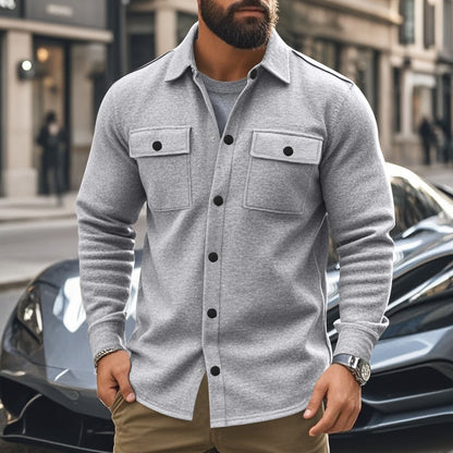 Veste fashion pour homme, multipoches et simple boutonnage