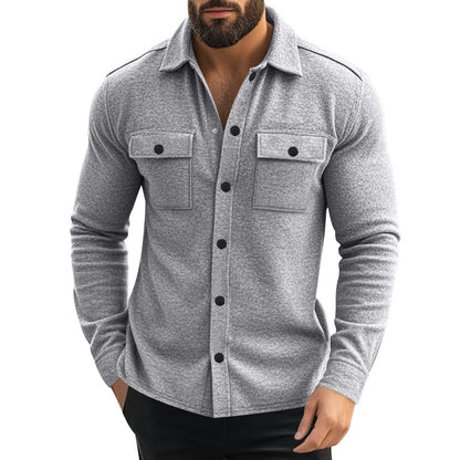 Veste fashion pour homme, multipoches et simple boutonnage