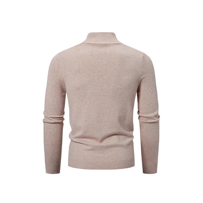 Gilet cardigan uni à col montant et fermeture éclair simple